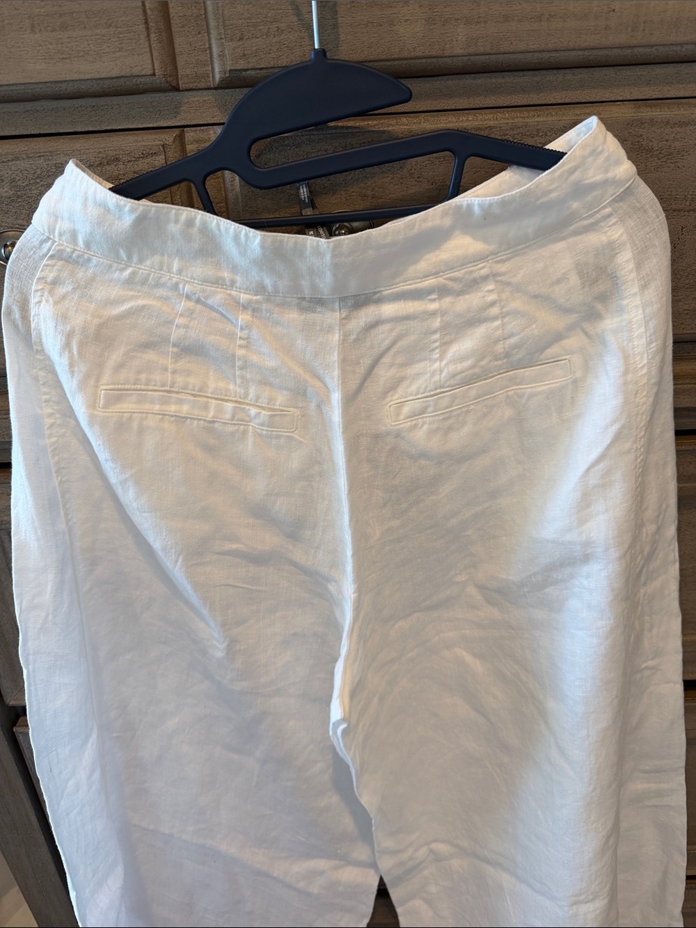 Anthropologie White Linen Wide Leg Pants - Picture 4 of 8